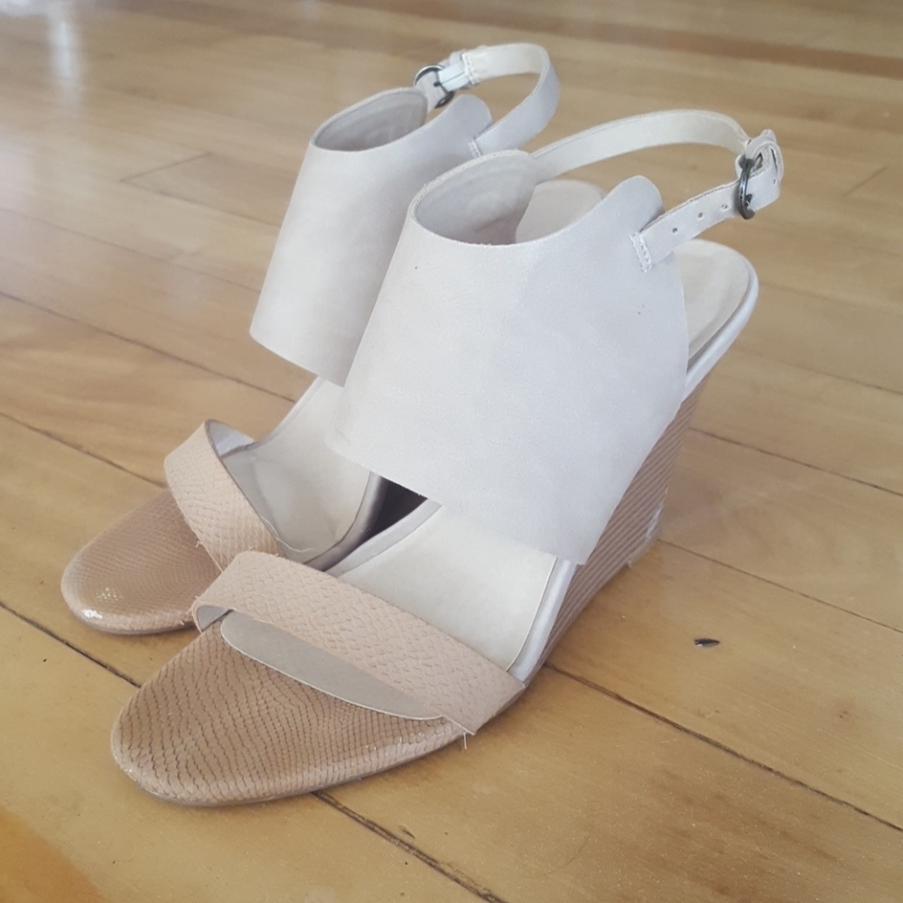 Faux soft leather wedges